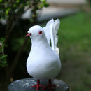 Foam Feather Artificial White Dove/Pigeon Bird Decor Craft Handmade, Pack of 2