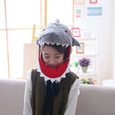 Funny Gray Plush Cap Birthday Cartoon Shark Animal Hat Adults Teens Party