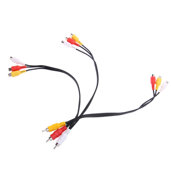 3 RCA Male to 9 RCA Female Composite Audio Video AV Cable Splitter for DVD #gib