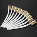 10 Pcs 6.9 "Length Plastic White Handle Bristle Brush brass metal K6P4