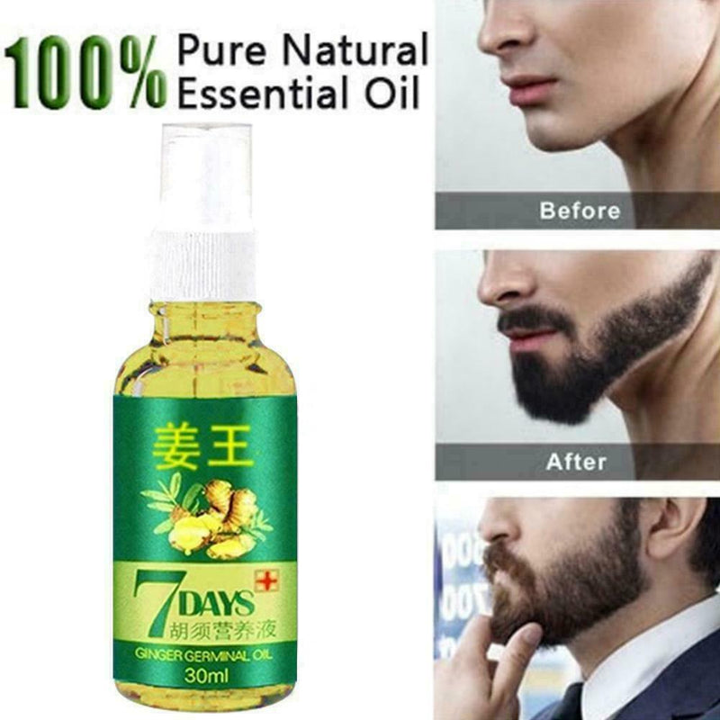 New Men Natural Facial Hair Growth Treatment Grow Mustache Fast Eyebrows Be T6C7