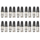 10 Pairs 3 Pin XLR Audio Cable Connector Male/Female MIC Jack Plug and for