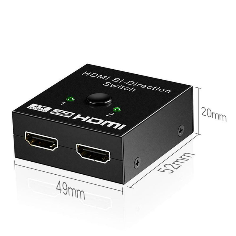 HW-201Q Mini HDMI Splitter Bi-Direction 1x2/2x1 4K Video Adapter Switcher