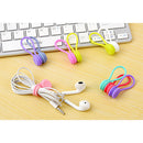 Magnet Earphone Cord Winder Cable Bookmarks/ Keychain Holder Organiser White
