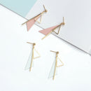 Korean Geometric Triangular Jewelry Irregular Earring White