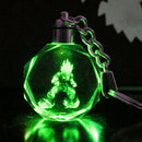 Dragon Ball Z Saiyajin Son Goku Trunks Crystal Key Ring Chain LED Light Pendant