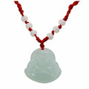 Red String Green Faux Jade Buddha Pendant Jewelry Necklace