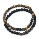 2Pcs Men's Natural Stone Bracelet 6mm Yoga Beaded Crystal Ball Jewelry Gifts