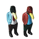 2 xHandcrafted Wooden Nautical duck human Ornament Home Office Desktop Decor