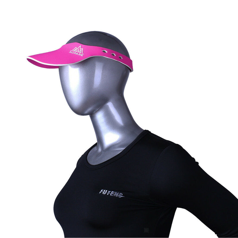 Unisex Visor Sun Plain Hat Sports Cap Golf Tennis Leisure Air Top Cap - Rose