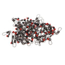 50 Pieces Fishing Barrel Rolling Swivels with Interlock Snaps Connectors S