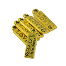 100Pcs Metal MADE WITH LOVE Rectangle Charms Pendants for DIY Jewelry Craft