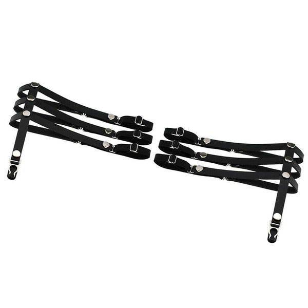 2pcs Punk Rivet Garters Belt 3 Straps Leg Ring Band Adjustable Suspenders Leg