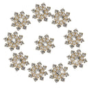 10pcs Crystal Pearls Flower Buttons Flatback Embellishment Craft Wedding DIY