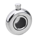 Round Semi-transparent Stainless Steel Wine Pot Hip Flask Camping Flagons