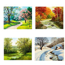4Pcs Full Drill Daimond Painting Four Season Cross Stitch Kit for Home Decor