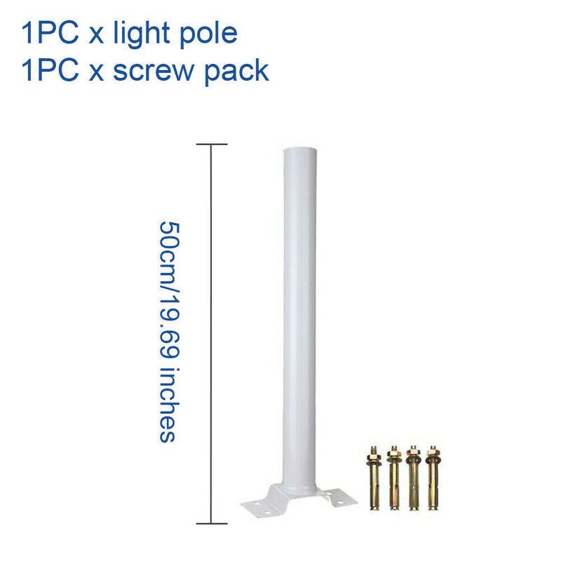 50cm Solar Street Lamp Light Pole Rust Proof Wall Mounted Yard Galvanized Iron