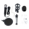 USB Microphone Wired Condenser Microphone Studio Mic with Stand Clip for PC