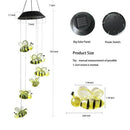 Solar Bee Wind Chimes, Color-Changing Moving Rotating Wind Chime Waterproof