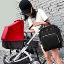 Mummy Maternity Backpack Large Capacity Baby Nursing Diaper Handbag (Black)