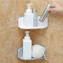 Suction Cup Kitchen Bathroom Corner Storage Rack Organizer Shower Shelf whi B4T9