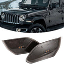 2 Pcs LED Side Marker Lights for Jeep Wrangler JL 2018 2019,Smoke Lens Ambe