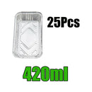 25 Pieces Disposable Tinfoil Grill Drip Baking Pans BBQ Trays for Outdoor