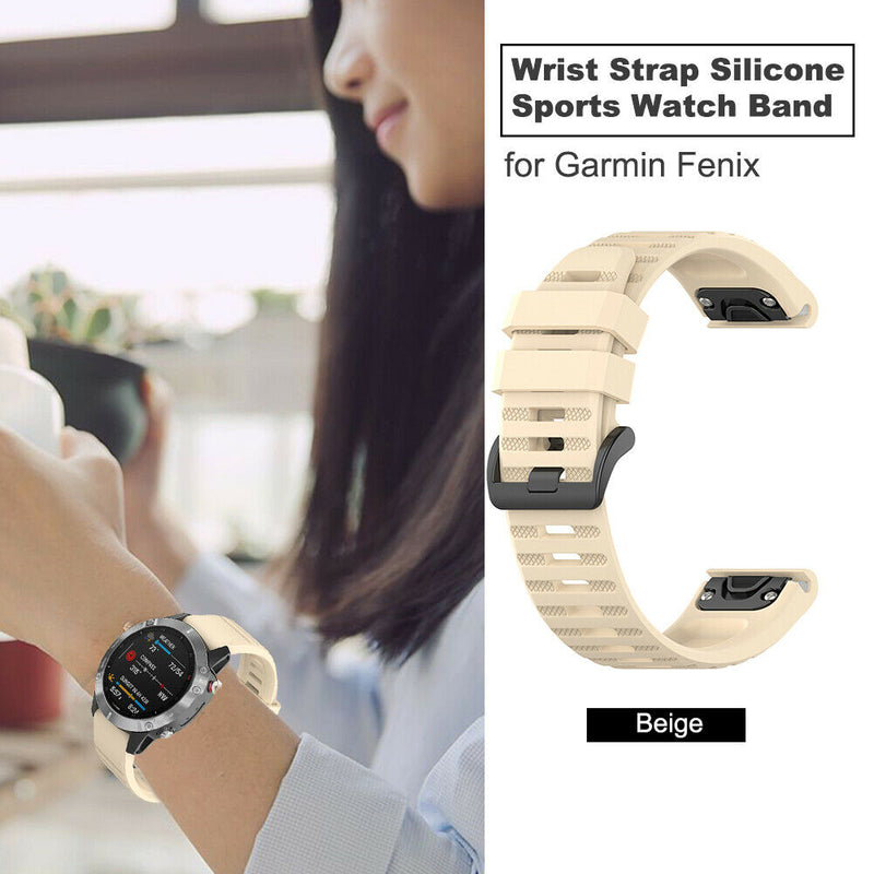 22mm Silicone Wrist Strap Quick Release Adjustable Watch Band for Garmin Fenix 6