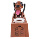 Brown&Black Dog Eating Coins Machine Piggy Bank Money Saving Box Container