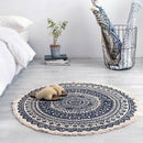 Morocco Round Carpet Bedroom Boho Style Tassel Cotton Rug Hand Woven Nation B5O3