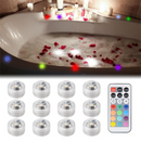 10PCS RGB Remote Control Colorful Waterproof LED Candle Light Lamp Underwater G_