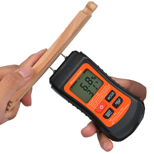 Digital Wood Moisture Meter Hygrometer Pin-type for Walls Firewood Building