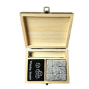 Whiskey Stones with WORDS Wooden Box Whisky Rocks Stones Square Stone Wood  Y4G2