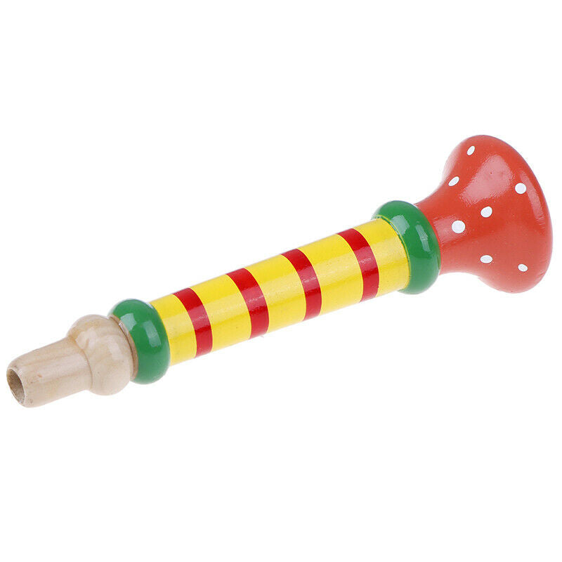 Kids Wooden Horn Whistle Musical Toys Gift Colorful Children Music Study  OZ