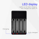 Smart Intelligent 4-Slot Battery Charger For AA AAA Ni-MH With 4pcs AA Batteries