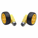 2Pcs Plastic Tire Wheel with Gear Motor Dual Shaft for Smart Car Robot Ardu L4P4
