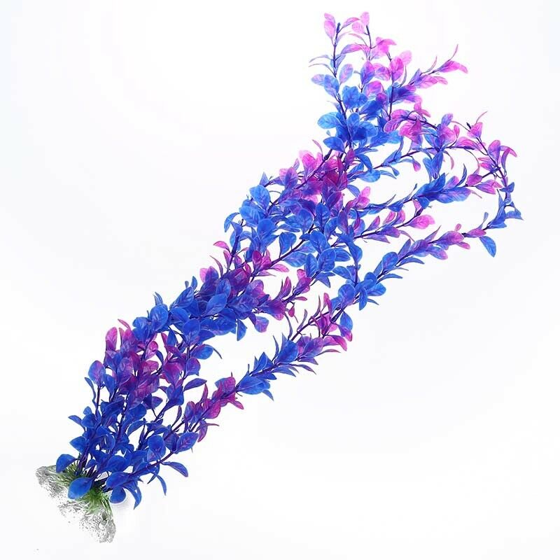 18 Inch Purple Plastic Fish Tank Plant Aquarium Grass Decor Ornament P5A5
