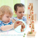 Baby Clown Pattern Wooden Blocks Tree Marble Ball Run Track Game Kids Toys