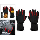 Winter Electric Heated Glove Rechargeable Battery Warm Hand Sport Black+Red