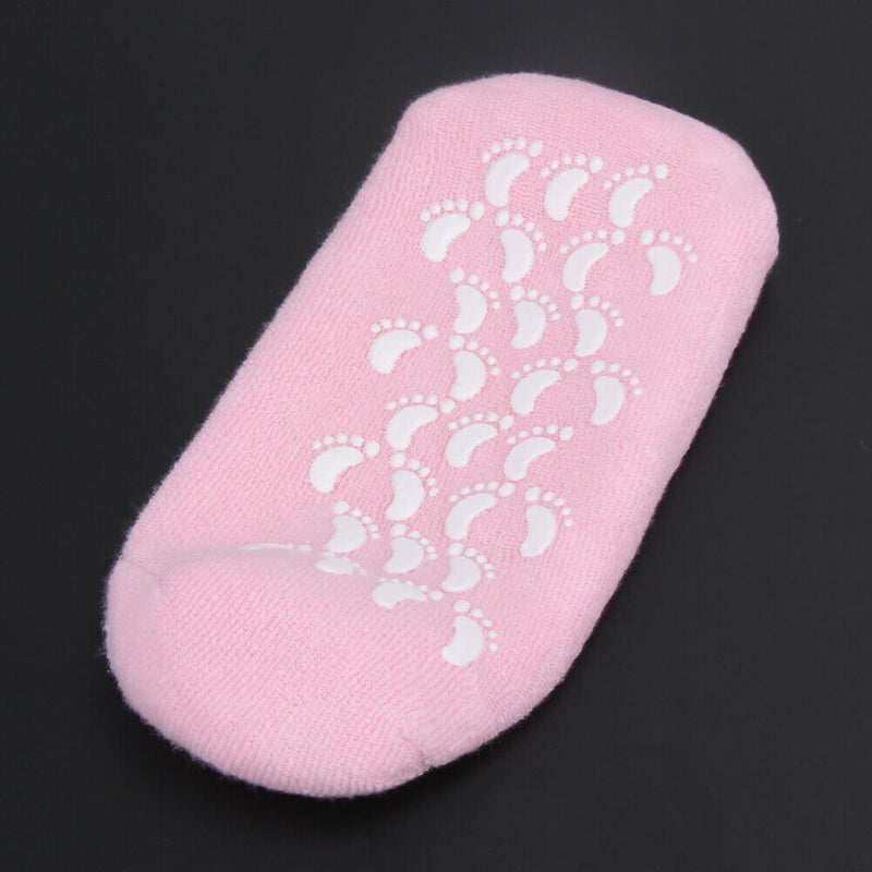 1 Pair Pink Moisturize Soften Repair Cracked Skin Treatment Gel Spa Socks A