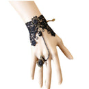 Retro Women Lady Girls Lace Chain Wristband Bracelet With Finger Ring And J E7M3