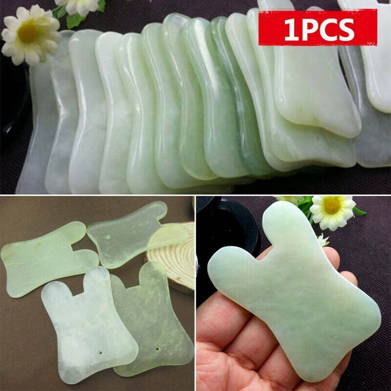 Gua Sha Facial Body Massage Chinese Medicine Natural Jade Board Scraping Tool^^