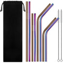 Stainless Steel Metal Straws, 6mm Reusable Drinking Straws Set of 8 with 2  W5O9
