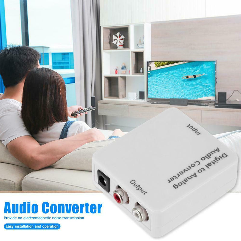 Optical Coaxial Toslink Digital To Analog Audio Converter Adapter RC L/R