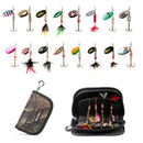 16Pcs Metal Rotating Sequins Plus Road Lure Bag Freshwater Fishing Sequins