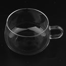 Round Double Wall Borosilicate Glass Cup Coffee Mug Cup Clear  Heat-resistant
