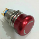 22mm Self Locking Emergency Stop Push Button AC 220V 5A 2NO 2NC Red