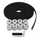 8Pcs 5mm 20 Teeth Aluminum Timing Pulley Wheel+5 Meters Rubber GT2 2mm Pitc