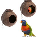 New Natural Coconut Shell Bird Nest House Hut Cage Feeder Pet Parrot Parakeet