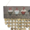 Wooden birthday reminder board plaque sign hanging family & friends calendar3C